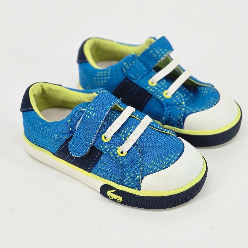 See Kai Run Lucci Blue Wide Toe Box Toddler Boys Athletic Shoes Sneakers 8 NWOT